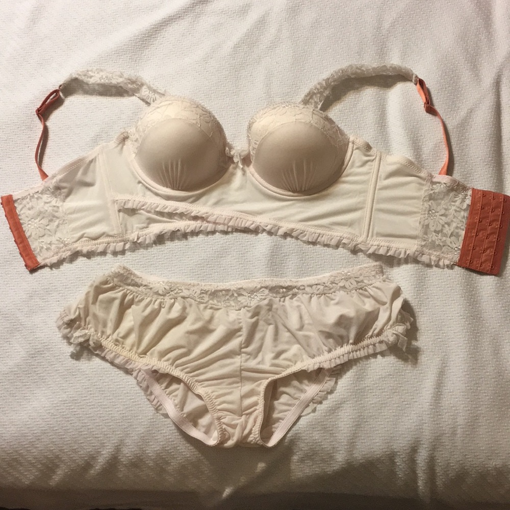 Anthropologie longline bustier bra set